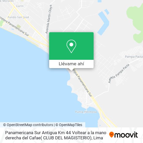 Mapa de Panamericana Sur Antigua Km  44 Voltear a la mano derecha del Cafae( CLUB DEL MAGISTERIO)