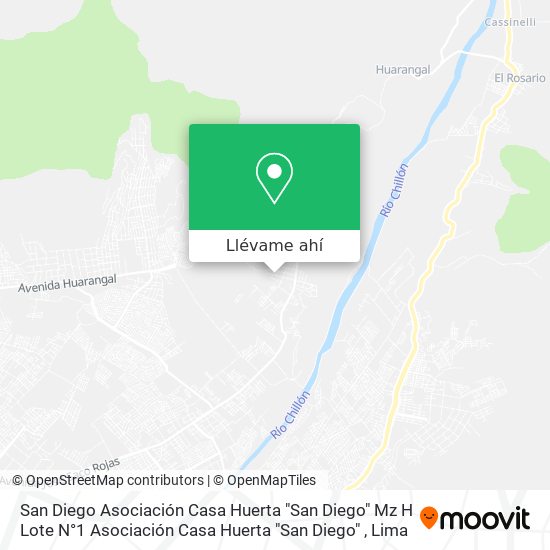 Mapa de San Diego  Asociación Casa Huerta "San Diego"   Mz H  Lote N°1 Asociación Casa Huerta "San Diego"