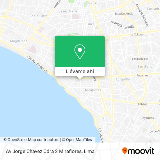 Mapa de Av  Jorge Chavez Cdra  2   Miraflores