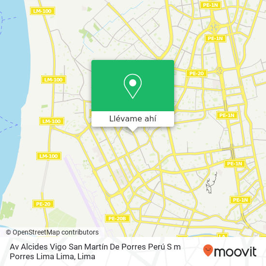Mapa de Av  Alcides Vigo  San Martín De Porres  Perú S m Porres  Lima  Lima