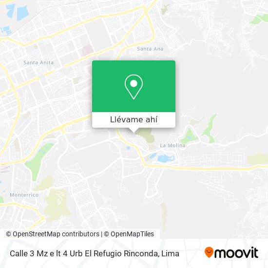 Mapa de Calle 3 Mz e lt 4 Urb El Refugio Rinconda