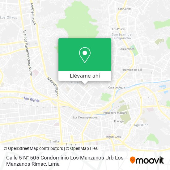 Mapa de Calle 5  N° 505  Condominio Los Manzanos  Urb  Los Manzanos  Rímac