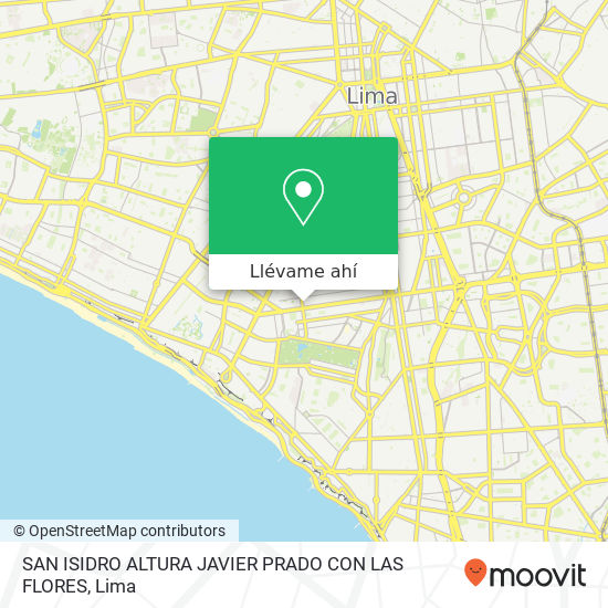 Mapa de SAN ISIDRO   ALTURA JAVIER PRADO CON LAS FLORES