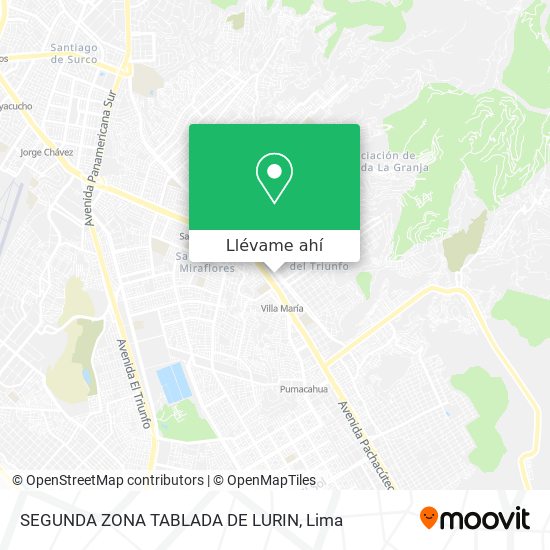 Mapa de SEGUNDA ZONA  TABLADA DE LURIN