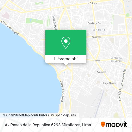 Mapa de Av  Paseo de la Republica 6298 Miraflores