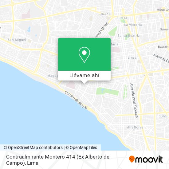 Mapa de Contraalmirante Montero 414 (Ex Alberto del Campo)