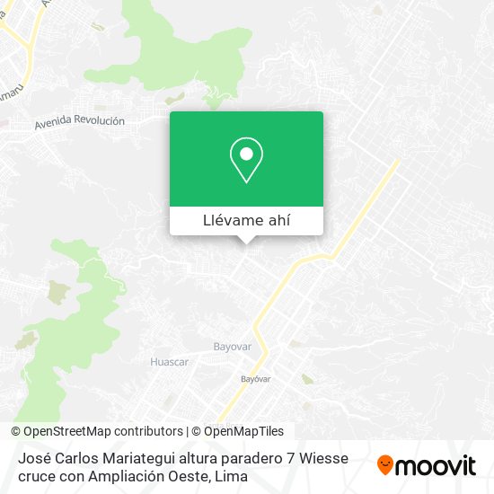 Mapa de José Carlos Mariategui  altura paradero 7 Wiesse cruce con Ampliación Oeste