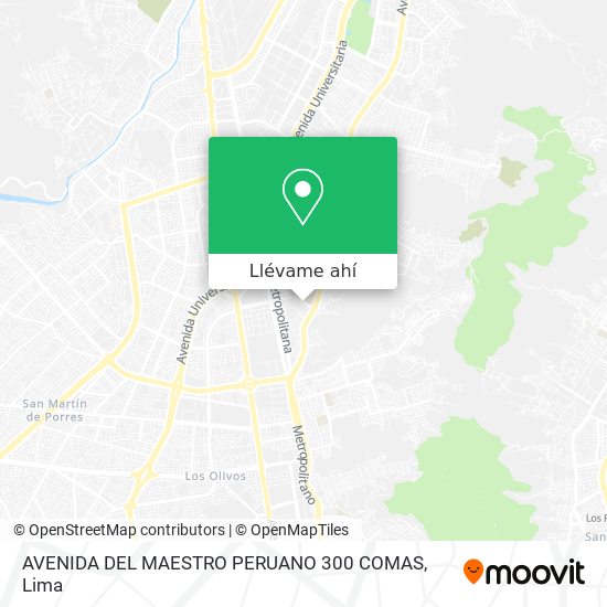 Mapa de AVENIDA DEL MAESTRO PERUANO 300  COMAS