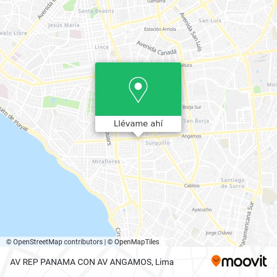 Mapa de AV REP PANAMA CON AV ANGAMOS