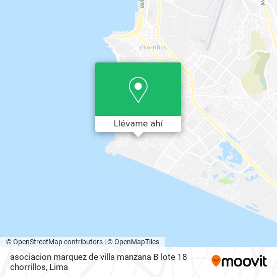 Mapa de asociacion marquez de villa manzana B lote 18 chorrillos