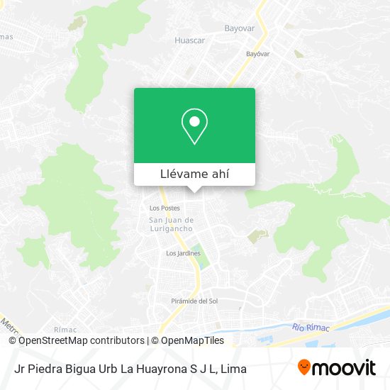 Mapa de Jr Piedra Bigua  Urb  La Huayrona  S J L