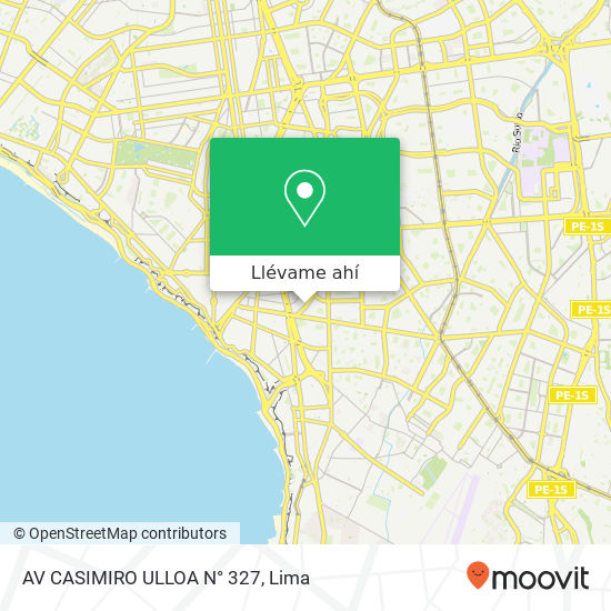 Mapa de AV  CASIMIRO ULLOA N° 327