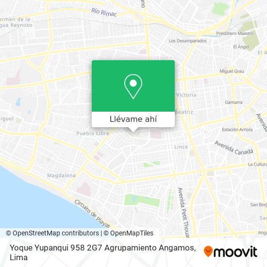 Mapa de Yoque Yupanqui 958 2G7 Agrupamiento Angamos