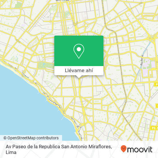 Mapa de Av  Paseo de la Republica San Antonio  Miraflores