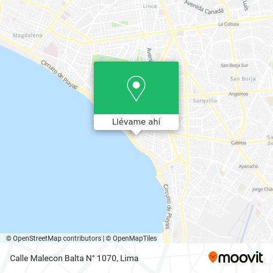 Mapa de Calle Malecon Balta N° 1070