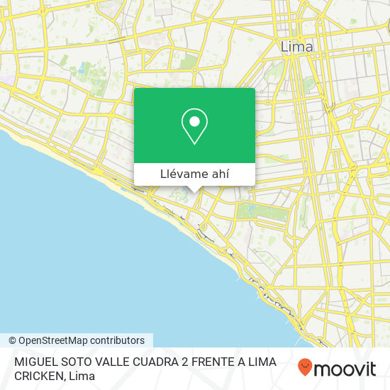 Mapa de MIGUEL SOTO VALLE CUADRA 2 FRENTE A LIMA CRICKEN