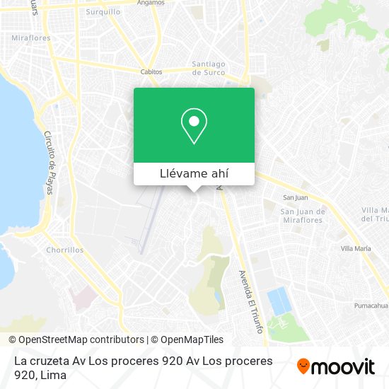 Mapa de La cruzeta  Av Los proceres 920 Av Los proceres 920