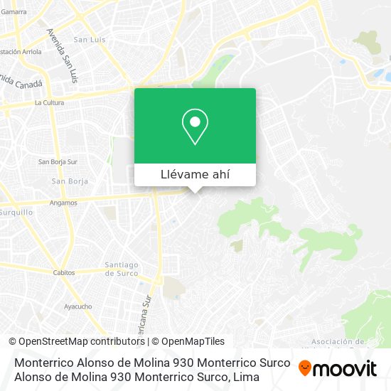 Mapa de Monterrico  Alonso de Molina 930  Monterrico Surco Alonso de Molina 930  Monterrico Surco