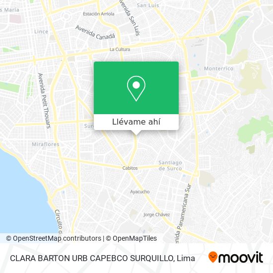 Mapa de CLARA BARTON  URB   CAPEBCO  SURQUILLO