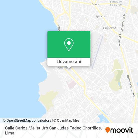 Mapa de Calle Carlos Mellet   Urb  San Judas Tadeo Chorrillos