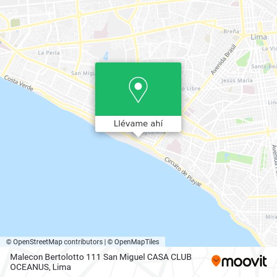 Mapa de Malecon Bertolotto 111  San Miguel CASA CLUB OCEANUS