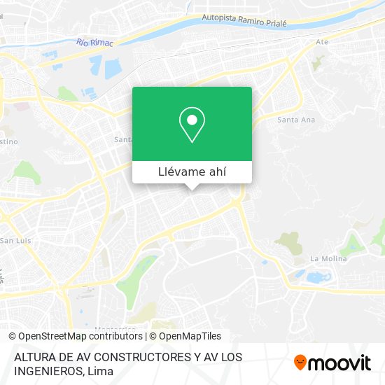 Mapa de ALTURA DE AV  CONSTRUCTORES Y AV  LOS INGENIEROS
