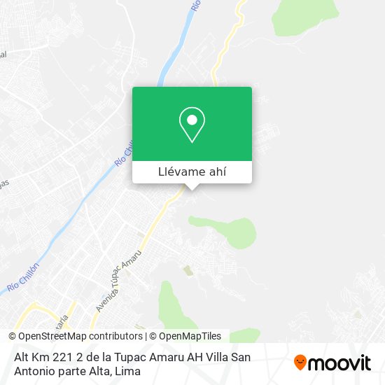 Mapa de Alt  Km  221 2 de la Tupac Amaru  AH  Villa San Antonio parte Alta