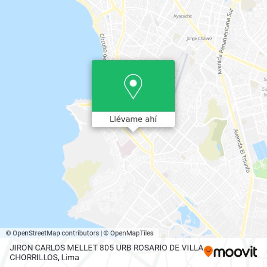 Mapa de JIRON  CARLOS MELLET 805  URB ROSARIO DE VILLA CHORRILLOS