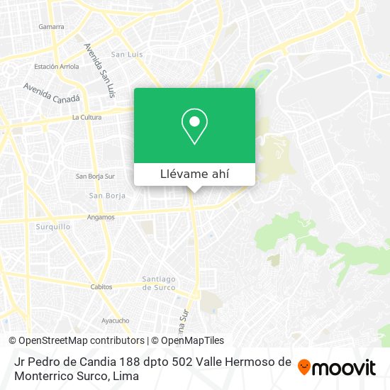 Mapa de Jr Pedro de Candia 188  dpto 502  Valle Hermoso de Monterrico  Surco