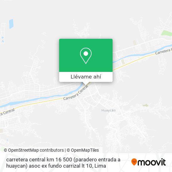 Mapa de carretera central km 16 500 (paradero entrada a huaycan) asoc  ex fundo carrizal lt 10