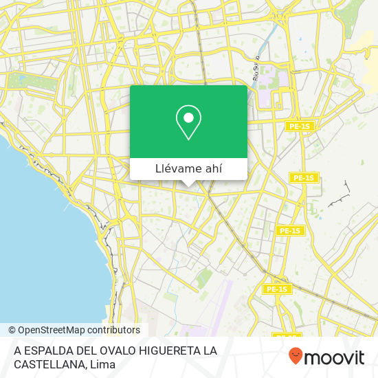 Mapa de A ESPALDA DEL OVALO HIGUERETA  LA CASTELLANA