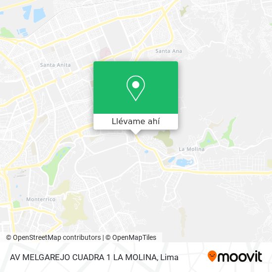 Mapa de AV  MELGAREJO CUADRA 1  LA MOLINA