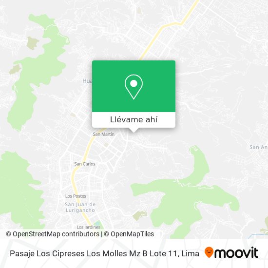 Mapa de Pasaje Los Cipreses Los Molles Mz B Lote 11