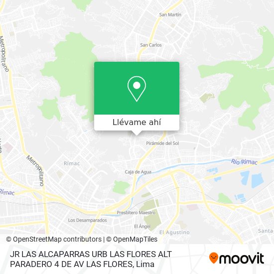 Mapa de JR  LAS ALCAPARRAS URB  LAS FLORES ALT  PARADERO 4 DE AV LAS FLORES