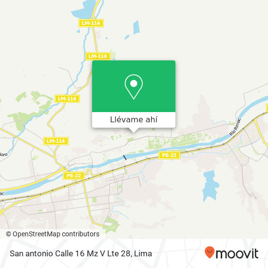 Mapa de San antonio  Calle 16 Mz V  Lte 28