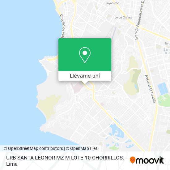 Mapa de URB  SANTA LEONOR MZ  M LOTE  10   CHORRILLOS