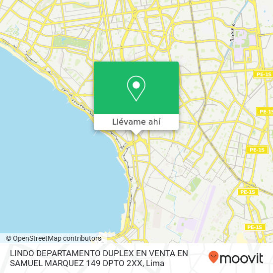 Mapa de LINDO DEPARTAMENTO DUPLEX EN VENTA  EN SAMUEL MARQUEZ 149 DPTO  2XX