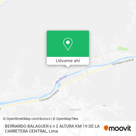 Mapa de BERNARDO BALAGUER s n   2 ALTURA KM  19 DE LA CARRETERA CENTRAL