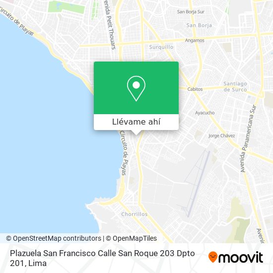 Mapa de Plazuela San Francisco  Calle San Roque 203 Dpto  201