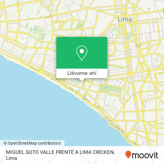 Mapa de MIGUEL SOTO VALLE FRENTE A LIMA CRICKEN