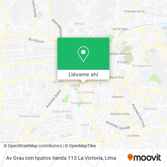 Mapa de Av  Grau con Iquitos  tienda 113 La Victoria