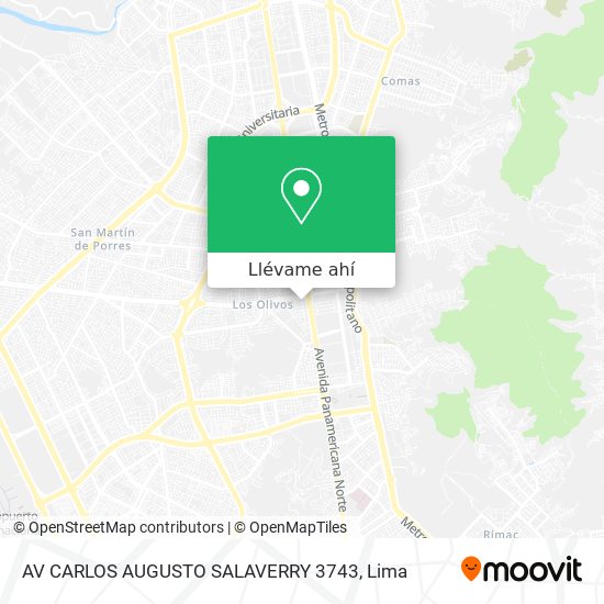 Mapa de AV CARLOS AUGUSTO SALAVERRY 3743