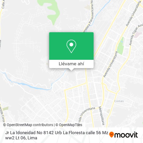 Mapa de Jr  La Idoneidad No  8142  Urb  La Floresta calle 56  Mz  ww2  Lt  06
