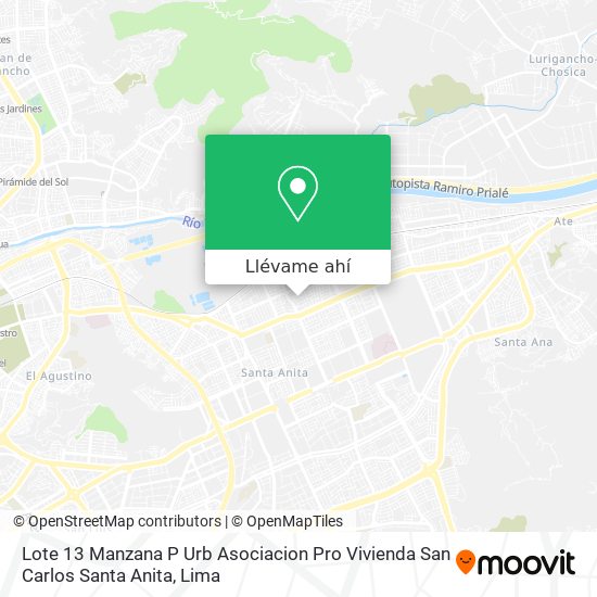 Mapa de Lote 13  Manzana P   Urb  Asociacion Pro Vivienda San Carlos  Santa Anita