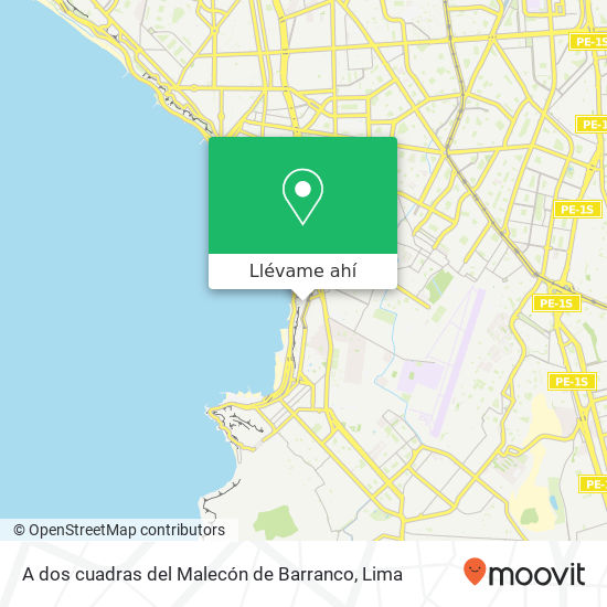 Mapa de A dos cuadras del Malecón de Barranco