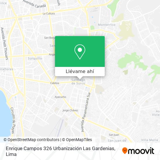 Mapa de Enrique Campos 326  Urbanización Las Gardenias