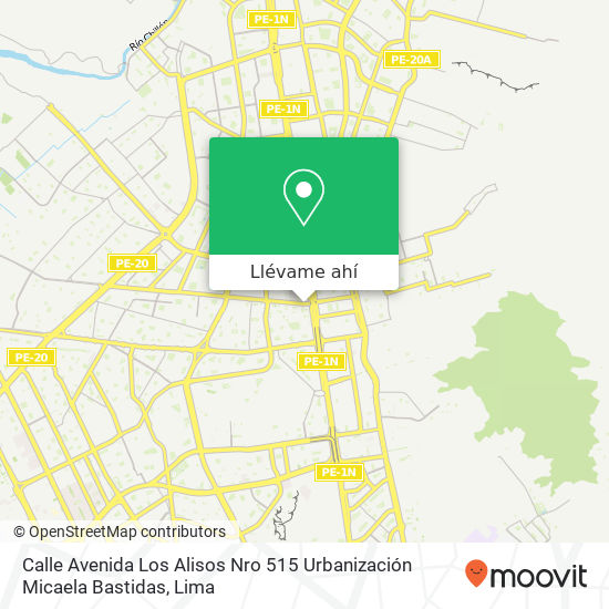 Mapa de Calle  Avenida Los Alisos Nro 515   Urbanización Micaela Bastidas