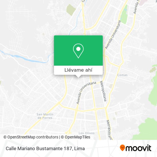 Mapa de Calle Mariano Bustamante 187