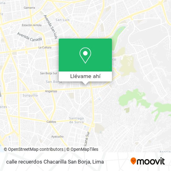 Mapa de calle recuerdos   Chacarilla   San Borja