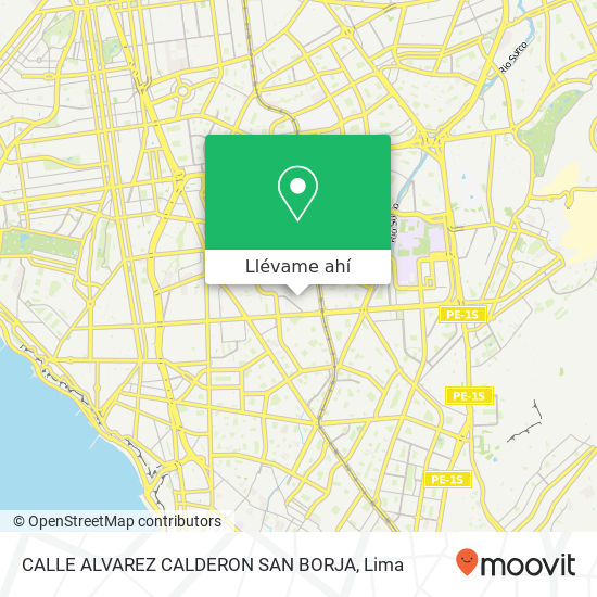 Mapa de CALLE ALVAREZ CALDERON  SAN BORJA